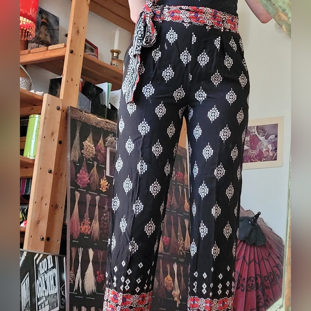 Sud Express Pazco Flowy Waist Wrap Trouser Pants- Size 36